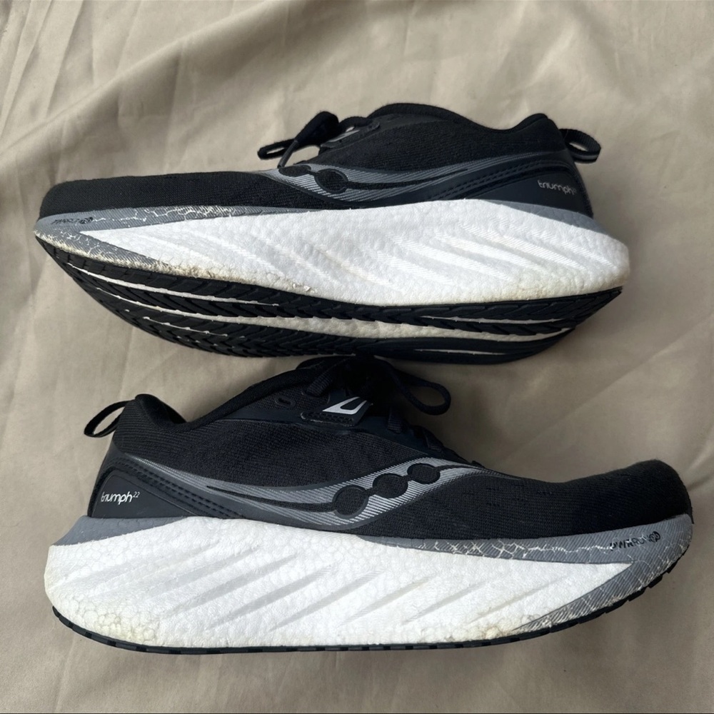 Saucony Triumph Black and White Sneakers